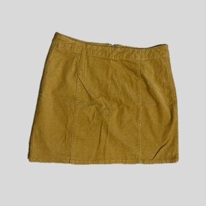 mustard orangeish mini skirt